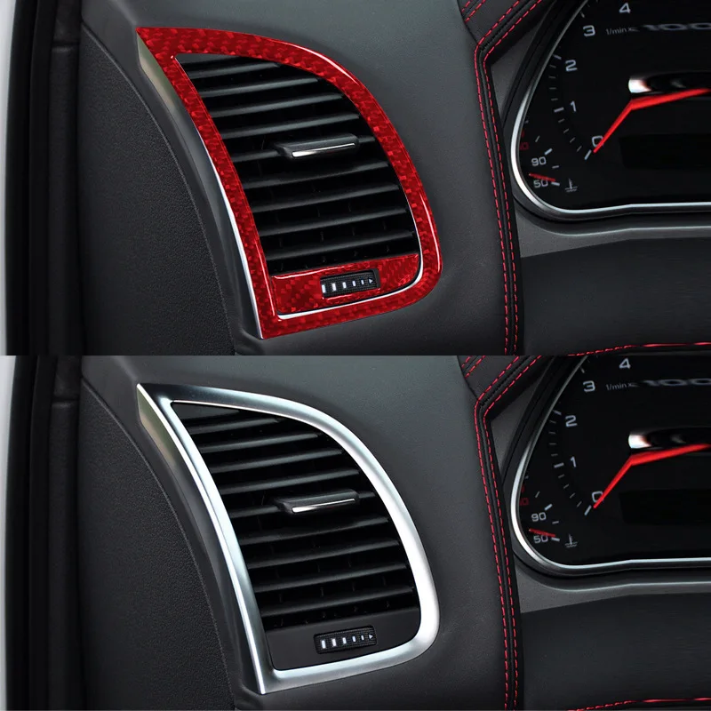 07-15 Audi Q7 탄소 섬유 미스트 장식품 벤트 장식 패치 인테리어 수정 액세서리
