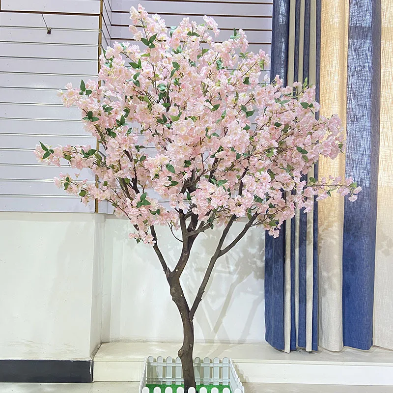 

Simulation cherry tree large floor-to-ceiling landscape crabapple pear flower indoor tall plant wedding pink wishing tree
