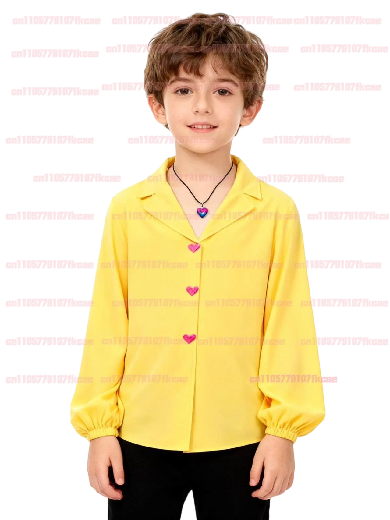 Halloween-Kostüm für Kinder, Film, K-Pop, Saja, Jungen, Romantik, Cosplay-Kostüm, gelbes Hemd, Halloween-Party, V-Ausschnitt, Langarm-Shirt