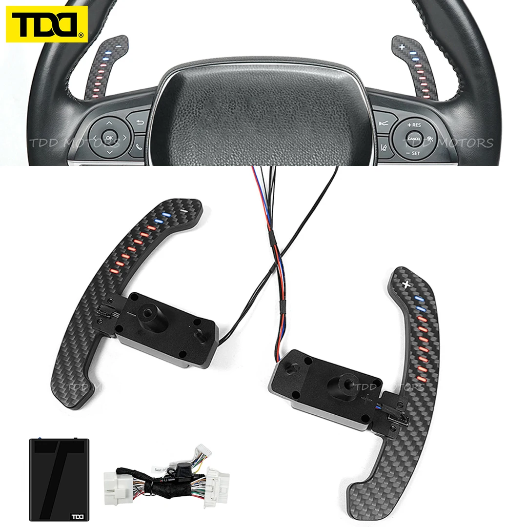 

TDD Real Carbon Fiber LED Magnetic Paddle Shifters For Toyota Camry GR Corolla Yaris GR Avalon Bluetooth connection APP Function