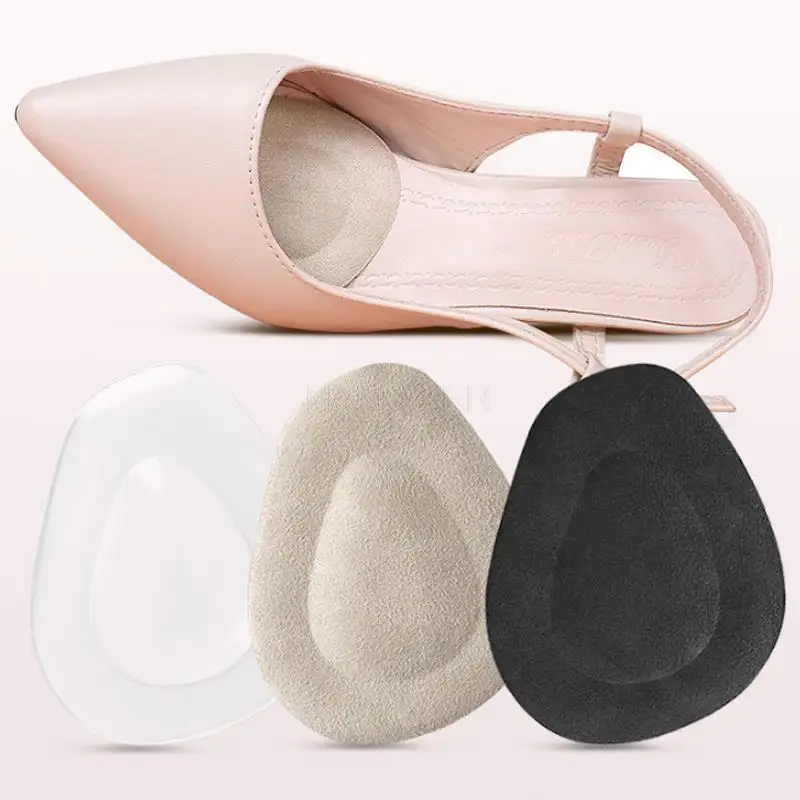 

1Pair Half-size toe pads for women, extra-thick, transparent and designed to be worn under the front of the foot in high heels.