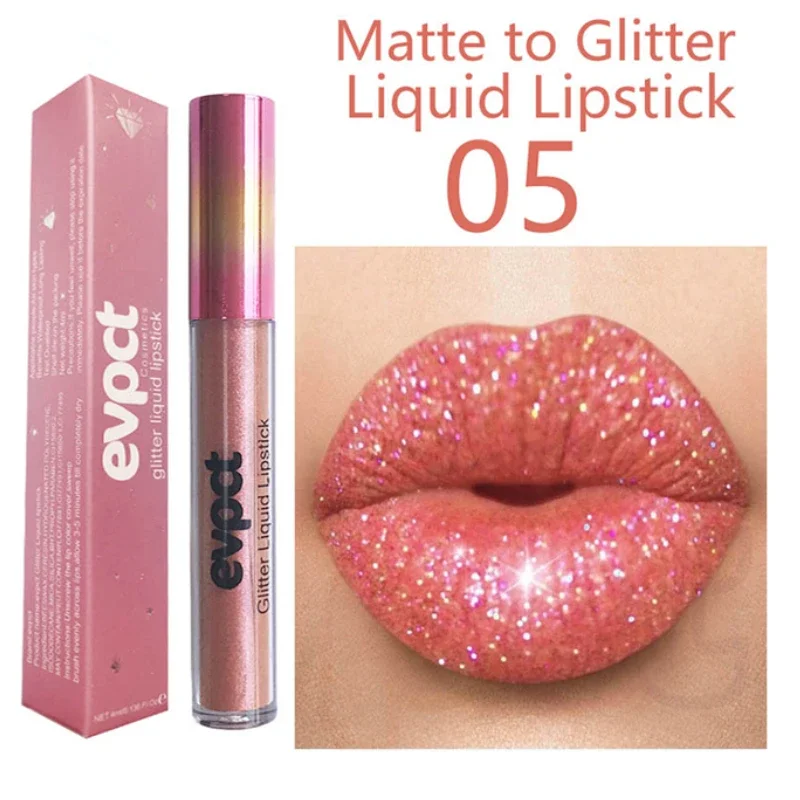 Waterproof Diamond Shimmer Glitter Lip Gloss 15 Colors Matte Glitter Liquid Lipstick Diamond Pearl Colour Lip Gloss Sexy Makeup