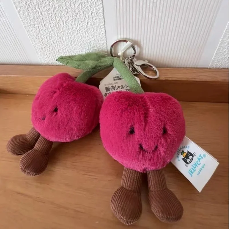 Porte-clés cerise avec étiquette amusante en gelée, mignon, pendentif de sac, accessoires de poupée, cadeau de vacances, décoration exquise, nouvelle collection
