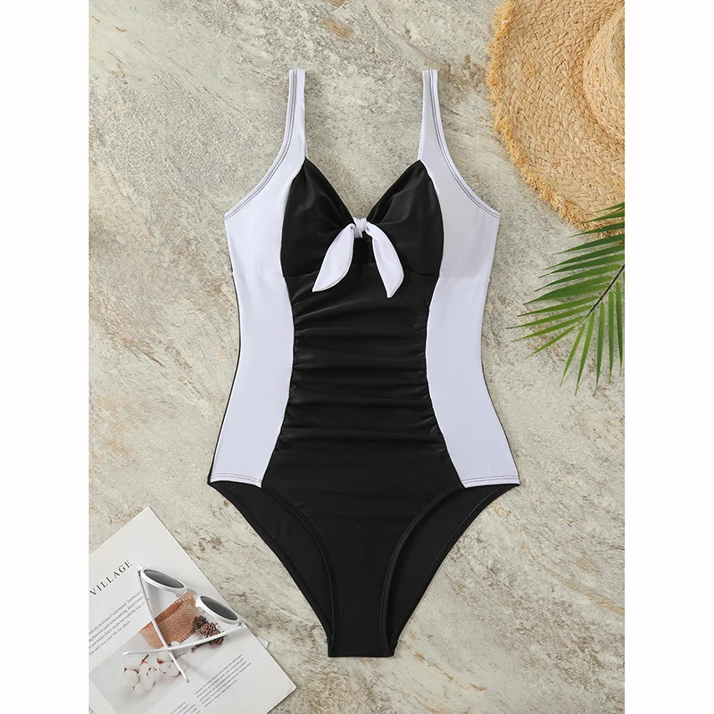 Costume da bagno donna sexy color block 2026 Nuovo costume da bagno intero bikini costume da bagno beachwear Biquini femminile