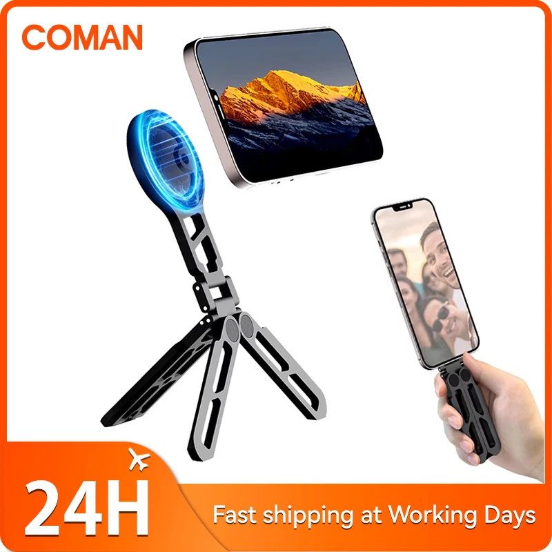 

COMAN DP55 Magnetic Phone Holder Magsafe Tripod For iPhone 16 Samsung Xiaomi Huawei Magsafe Aluminium Smartphone Mini Bracket