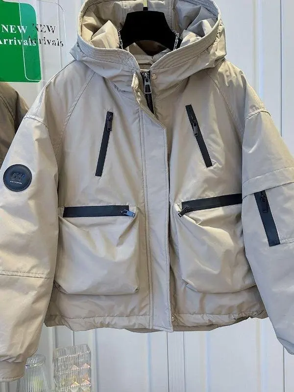 

Winter Thiened Outdoor Men's down Jaet Windproof Warm Coat Hooded Workwear Faionable 2025 Twet Brand Other Material