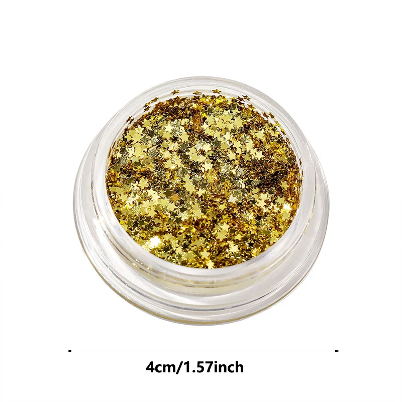 1 doos 3D glanzende ster nail art pailletten ster glitter pailletten vlokken DIY manicure ornamenten nagelbenodigdheden
