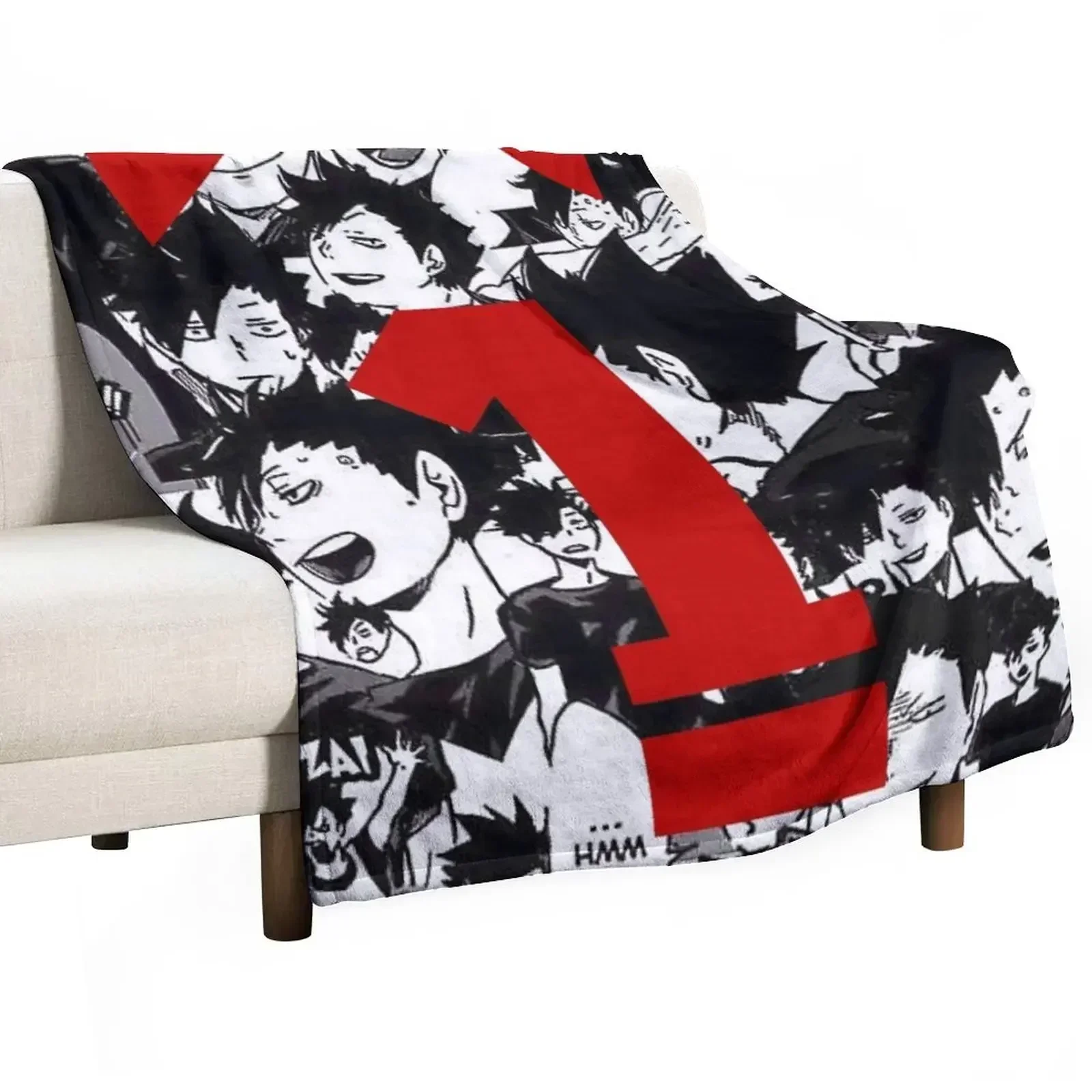 

kuroo jersey collage Throw Blanket Decorative Beds valentine gift ideas Sofa Cute Blankets