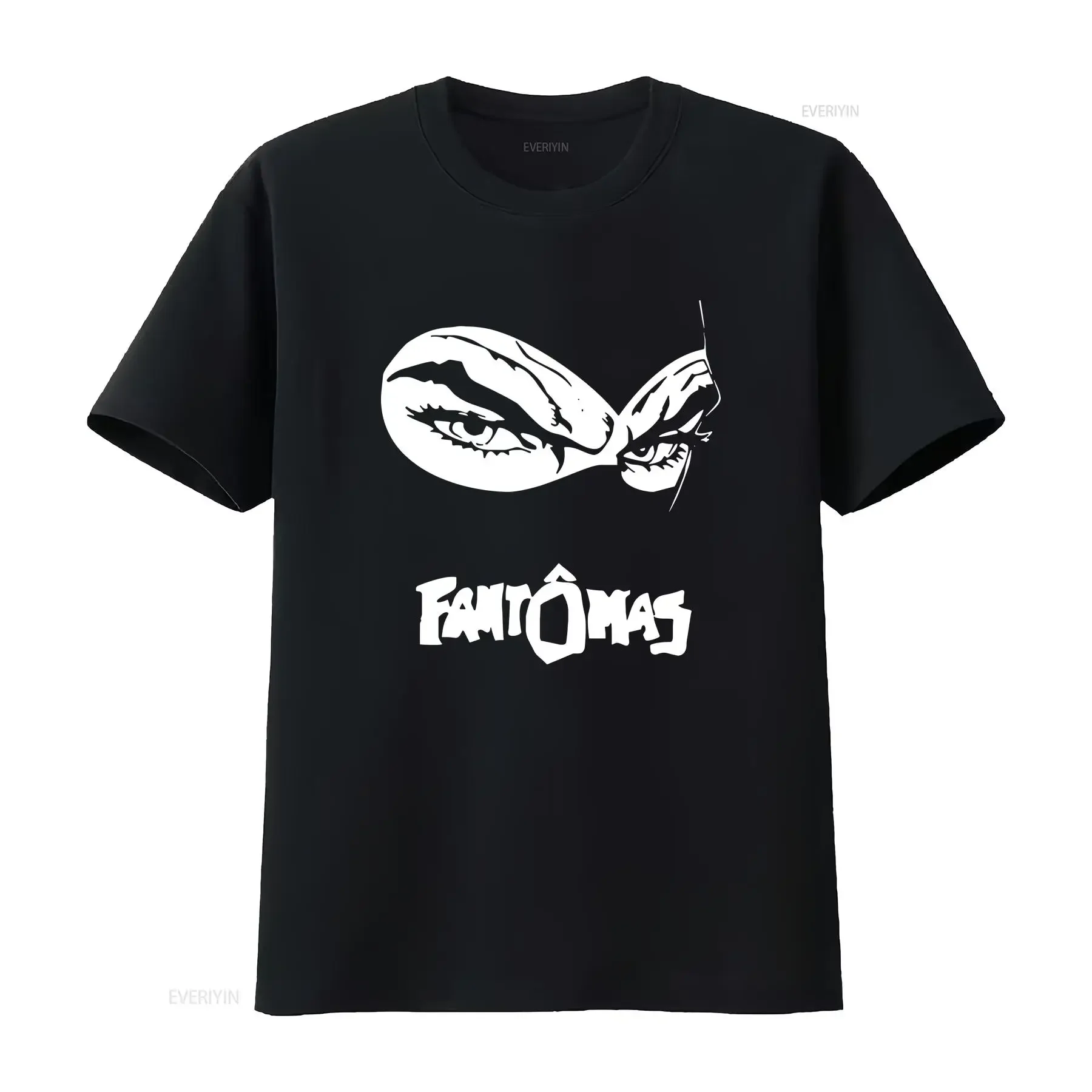 FANTOMAS T SHIRT sizes S M L XL XXL colours Black Navy blue vintage Washed Stretched Slightly Stylish Versatile Unisex