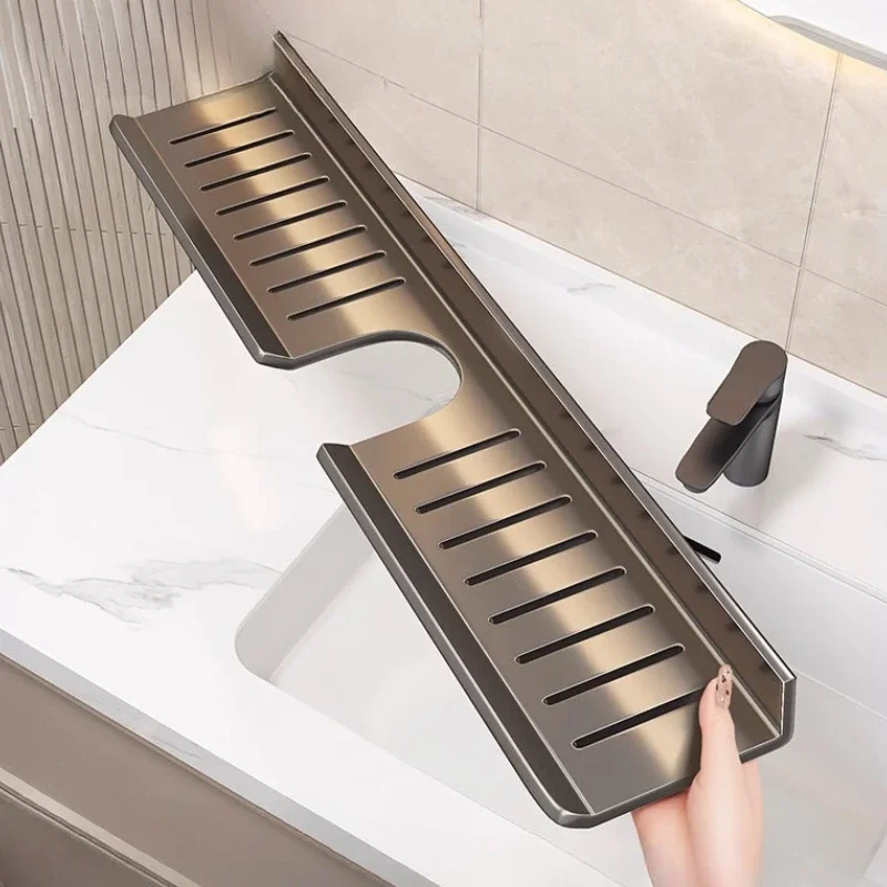 

Wall Hanging Storage Rack Home Bathroom Mirror Front Shelf Perforation-free Toilet Faucet Sink Basin Wall Hanging Storage Rack