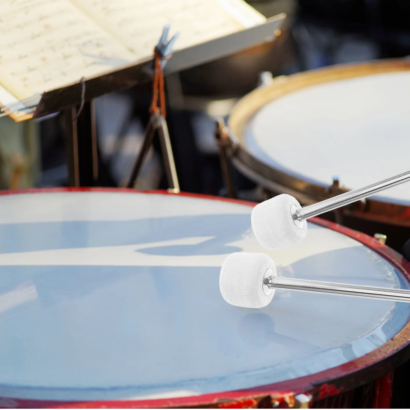 

Stainless Steel Drumsticks For Stage Performance Snare Hammer With Wool Felt Head Durable Drum Mallets For Beginners Universal