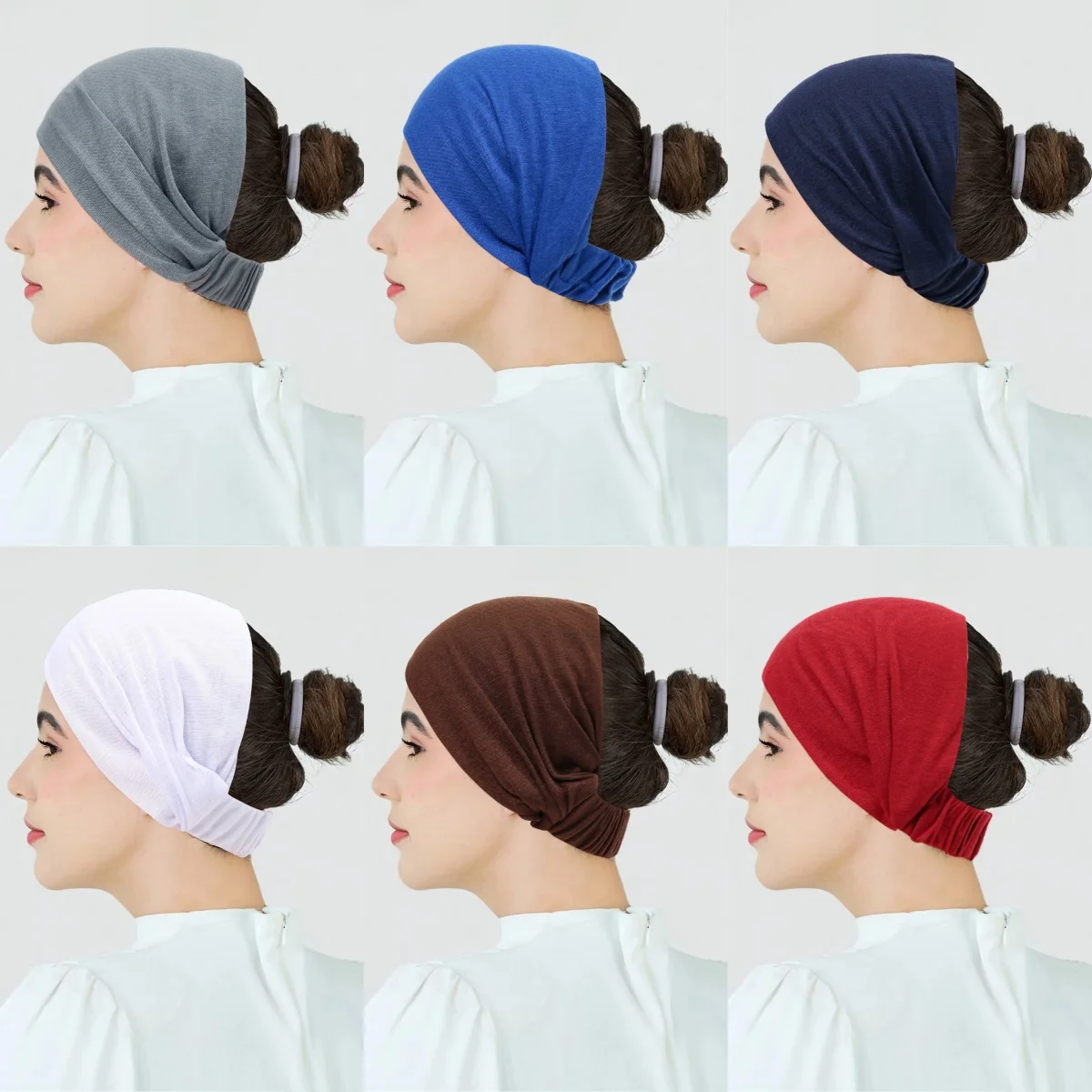 

Solid Color Headband Wide Turban Hijab Soft Stretch Sweatband For Women Sports Hairband Comfortable Headwrap Hair Accessories