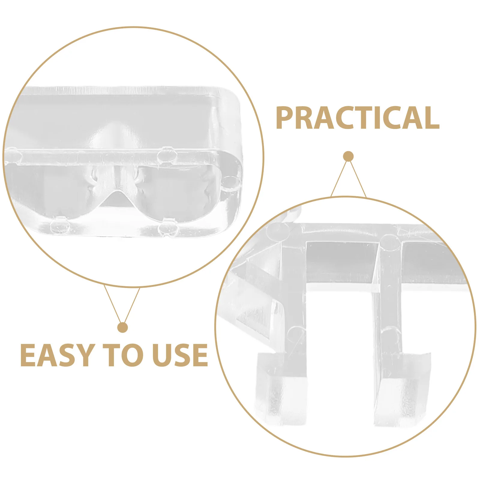 20 قطعة مقاطع التجنيب الستارة الشفافة مقاومة الأقواس العمياء المناسب قطع غيار غير مرئية للمنزل #2