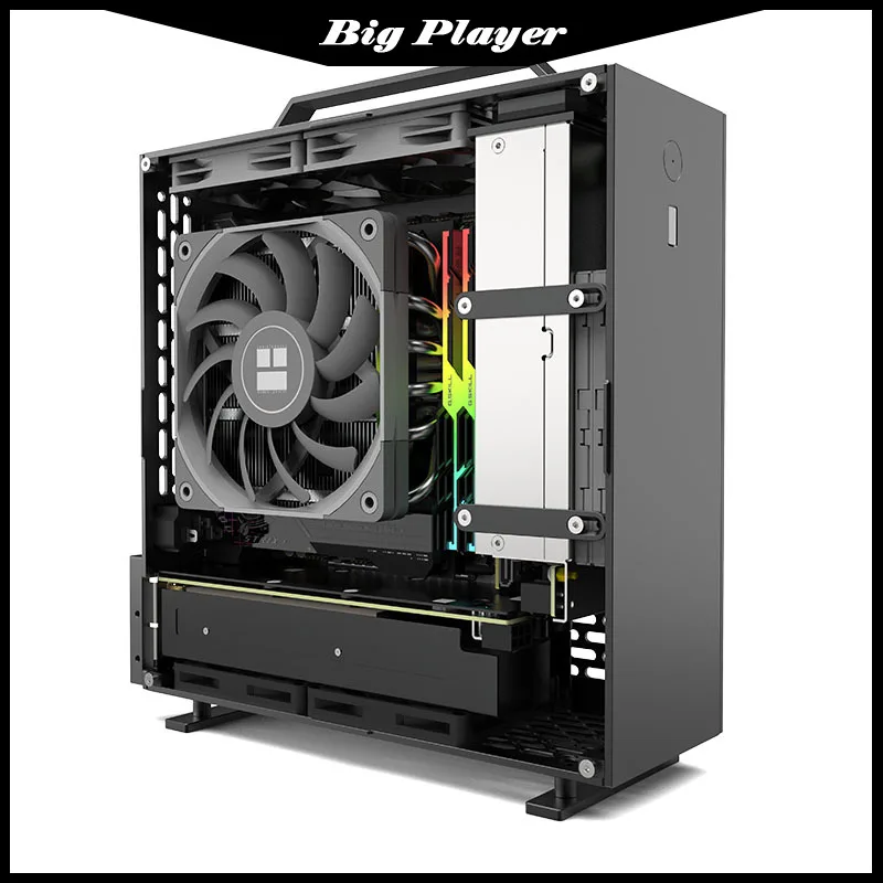 Lzmod Mini A24-V5 2.0 Dual Slot Independent Display 1U Power Supply ITX Chassis Double-sided Chamfer