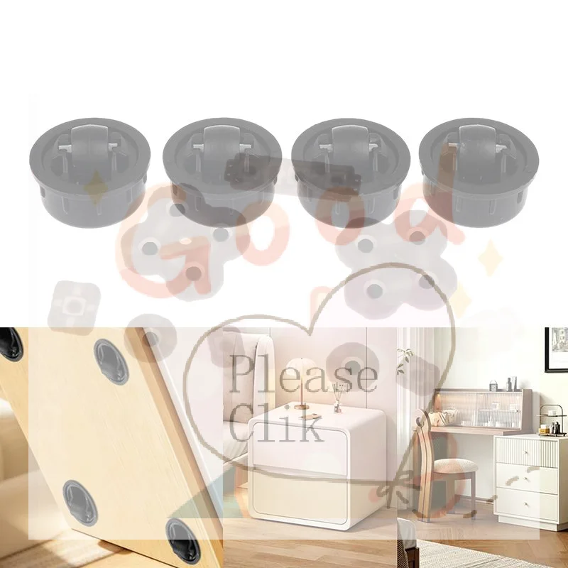 【HG】4/8Pcs Hidden Universal Wheel 360 Degree Swivel Casters Invisible General Wheels For Push-pull Table Furniture Bottom