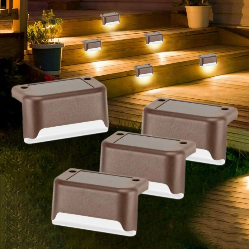 

Outdoor Solar Stair Light Waterproof Garden Step LED Solar Lamp for Yard Railing Fence Pathway Patio Lawn Decoration Lighting