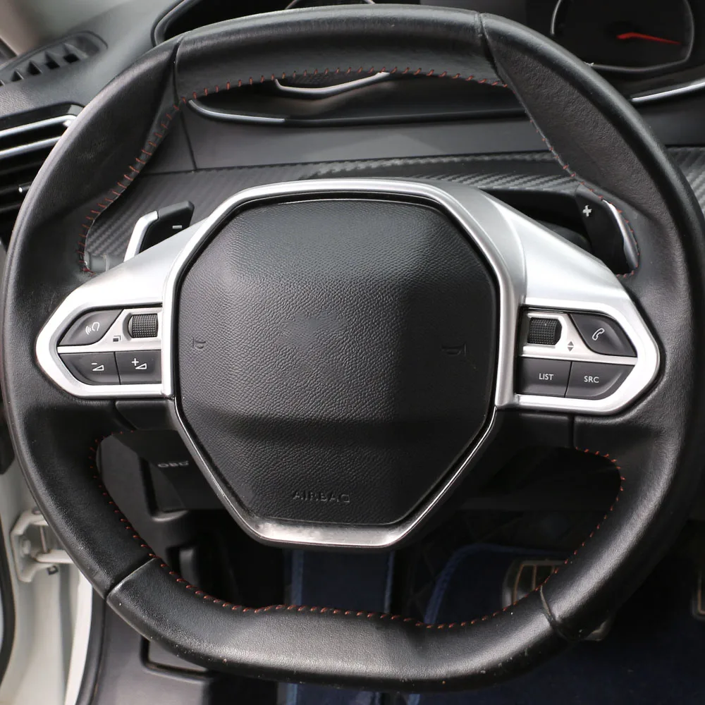 Lenkrad-Verkleidung für den Innenraum des Autos für Peugeot 208 308 408 508 2008 3008 5008 Dekorative Aufkleber Schutz Zubehör – Detail 6