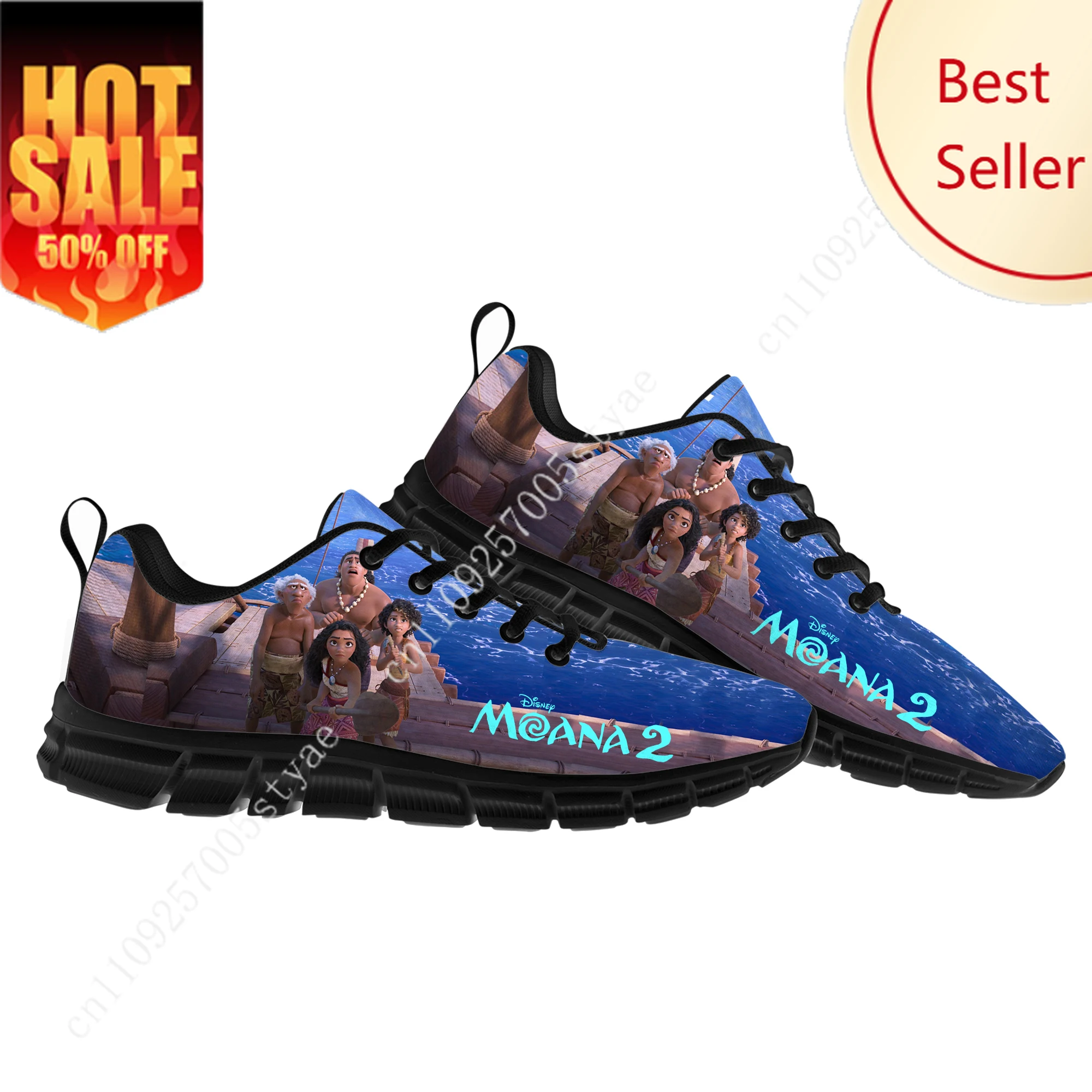 

Moana Sports Shoes Disney Cartoon Decorate Sneakers Moana 2 Movie Design Your Photo Logo Text Party Holiday Gifts Custom Shoe