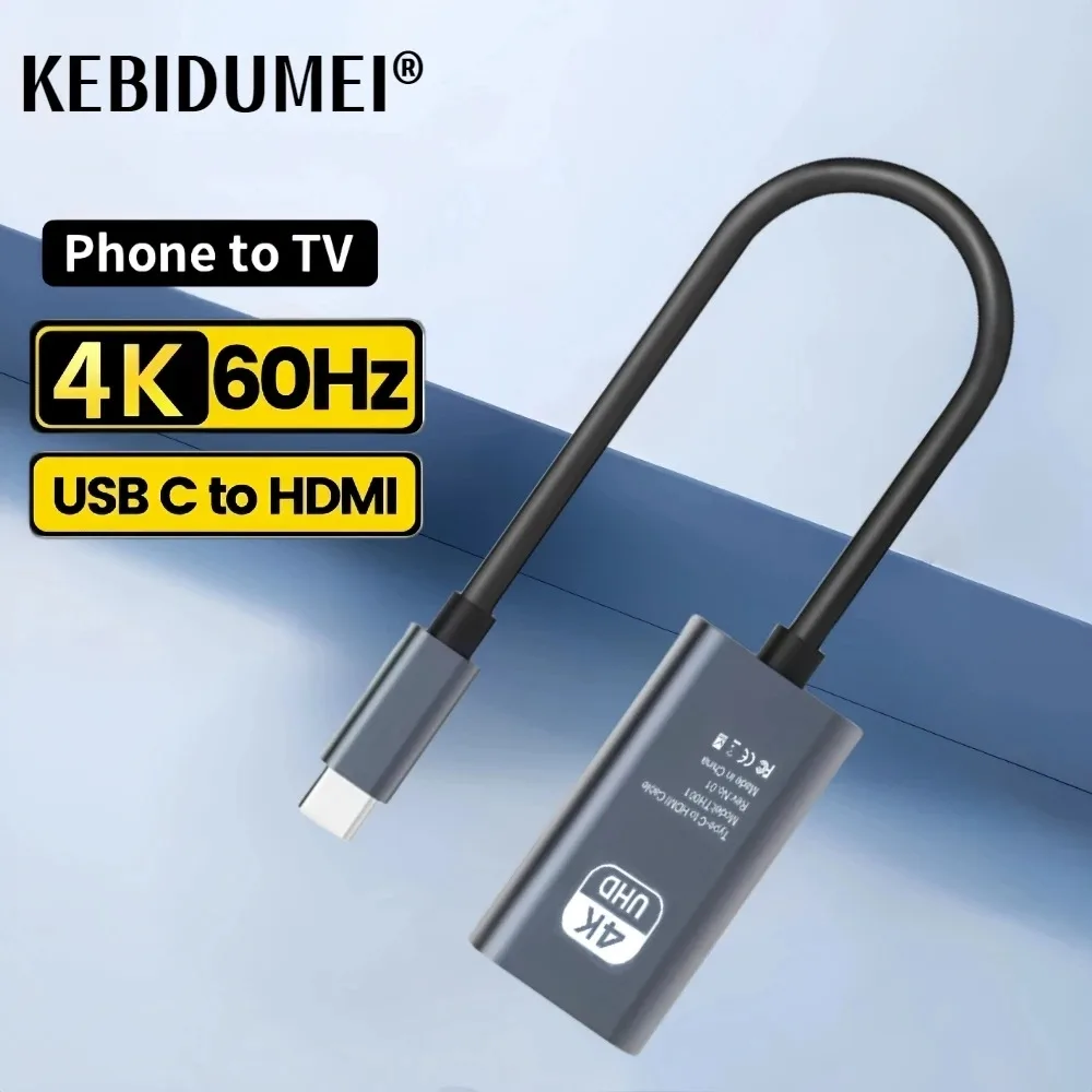 USB Type C To HDMI Compatible 2.1 Cable 4K 60HZ For Mobile Phone TV Laptop USB-C USBC Adapter Video Wire Plug HD Converter