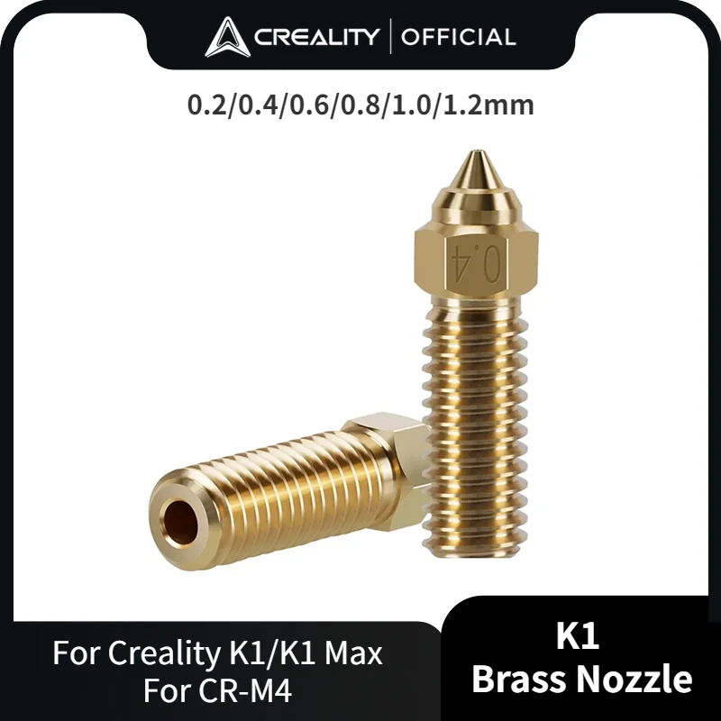 

Creality K1/K1 Max сопло 1 шт латунные высокоскоростные сопла для 3D принтера 0,2/0,4/0,6/0,8/1,0 мм подходит для нити 1,2 мм для K1MAX