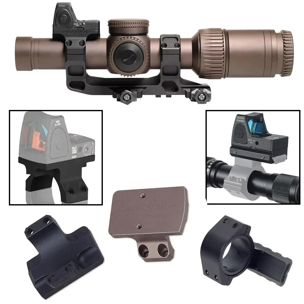 

Aluminum Alloy 25.4/30mm Ring Scope Mount Rifle AR15 M4 M16 Optical Bracket Flashlight Holder Torch Red Dot Sight RMR Mount