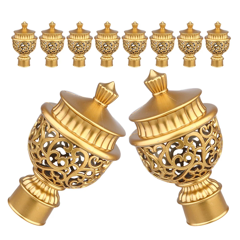 

10Pcs European Style Curtain Rod Finials Decorative End Caps Roman Design Window Treatment Hardware Curtain Accessories