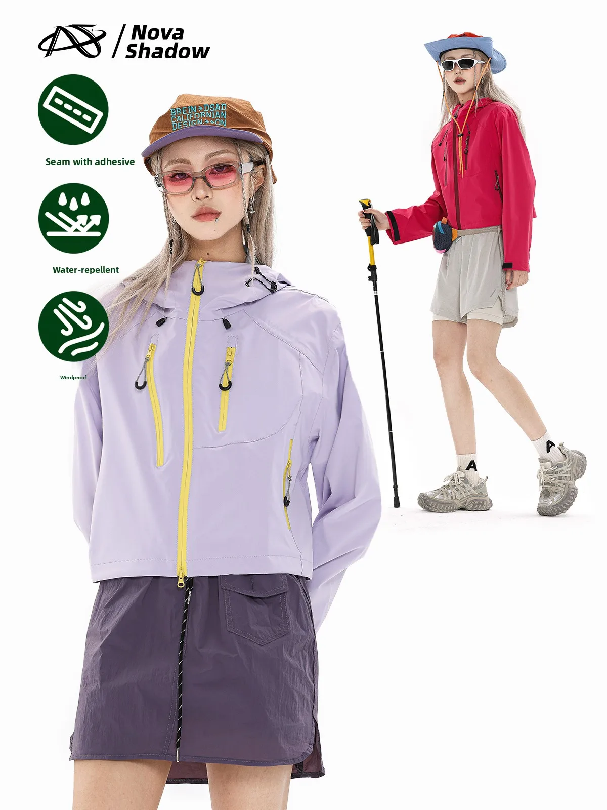 Nova adow, весенняя уличная женская походная камера, спортивная куртка с защитой от пуха, полиэфирное волокно, застежка-молния, цвет