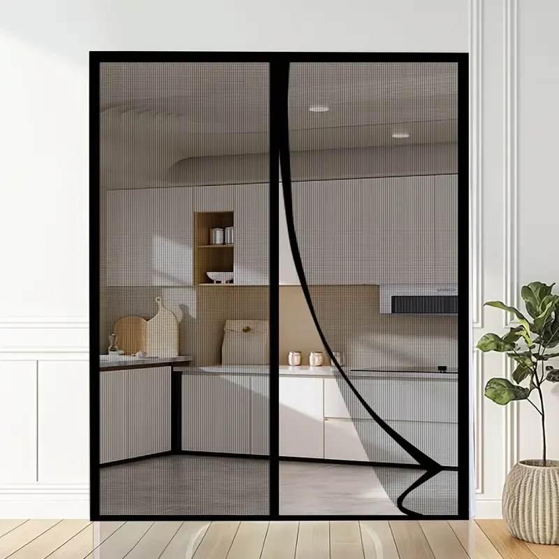 Magnetic Door Screen Custom Size Mosquito Net Curtain Fly Insect Automatic Closing Invisible Mesh for Kitchen Indoor Living Room