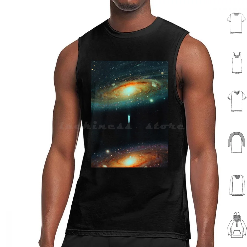 Parallel Universe Tank Tops Vest Sleeveless Galaxy Space Stars Surreal Visual Planets Moon Universe Cosmic Cosmos Nature