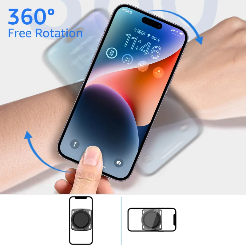 Wrist Strap Magnetic Phone Holder for MagSafe Universal Strong Magnet Wristband Sports Armband for Hiking Running Cycling Gym