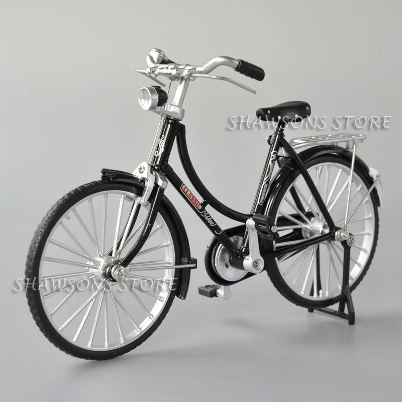 Schaal 1:10 Diecast Metal Model Retro Fietsspeelgoed Vintage Urban City Bike Dames Miniatuur Replica Collectible