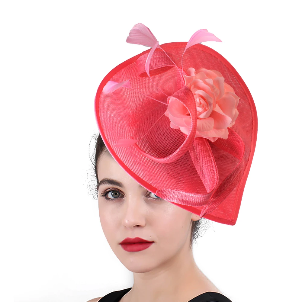 

Elegant Lady Beauty Fascinator Hat Women Flower Cocktail Cap Wedding Party Church Pillbox Hat Fedora Hair Accessories