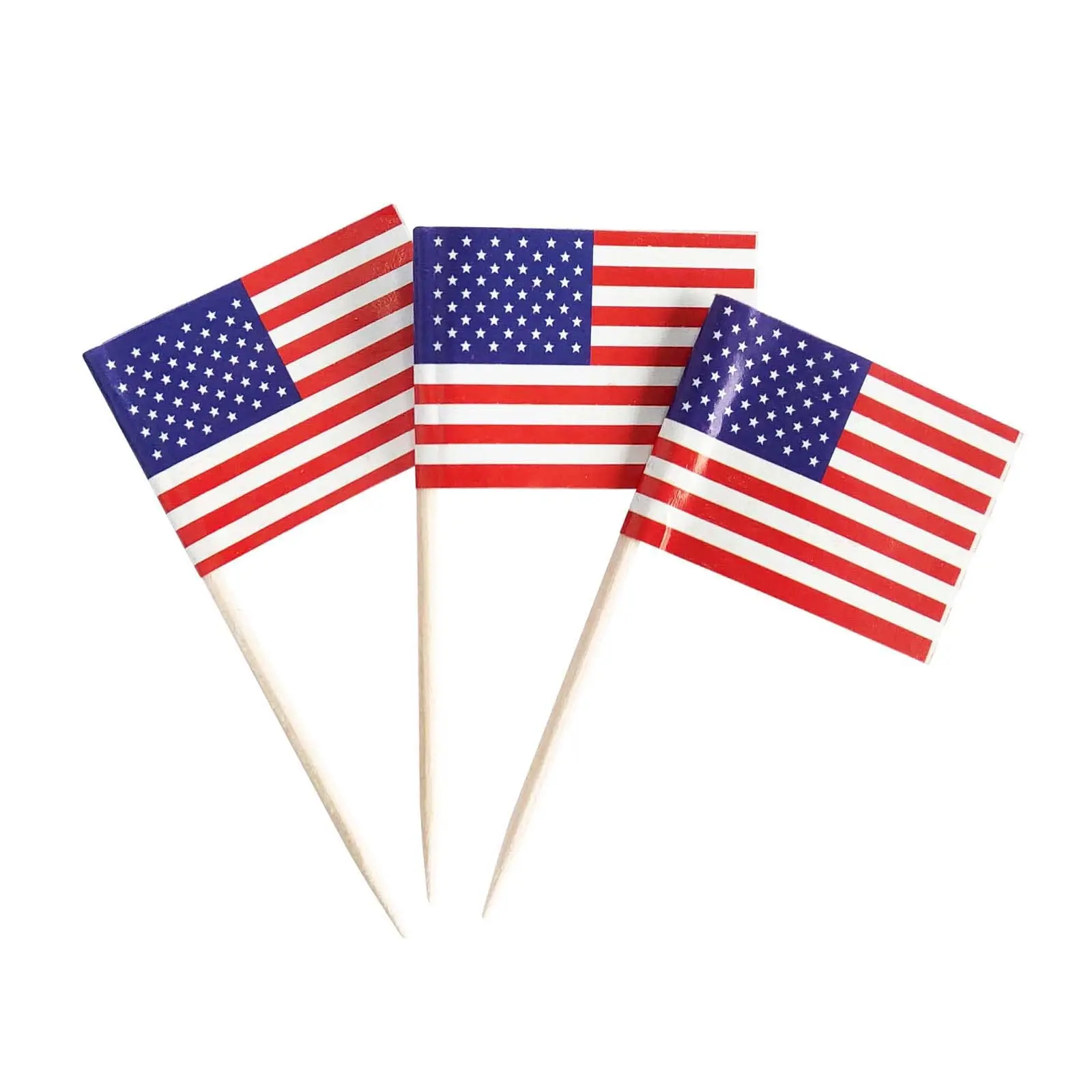 Suministros para fiesta del Día de la Independencia, adorno para tarta con banderas americanas para decoraciones patrióticas para fiesta del 4 de julio, adornos para magdalenas de EE. UU.