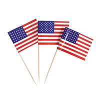 Independence Day Party Supplies American Flags Cake Topper For Patriotic 4th Of July party Decorations USA Cupcake Toppers