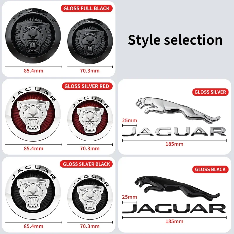 ثلاثية الأبعاد ABS سيارة الجبهة مركز مصبغة شعار شارة ملصق الشارات الخلفية رسالة شعار ل جاكوار XE XF XJ XFR XKR XFL XEL XK XJL XJ6 XJS