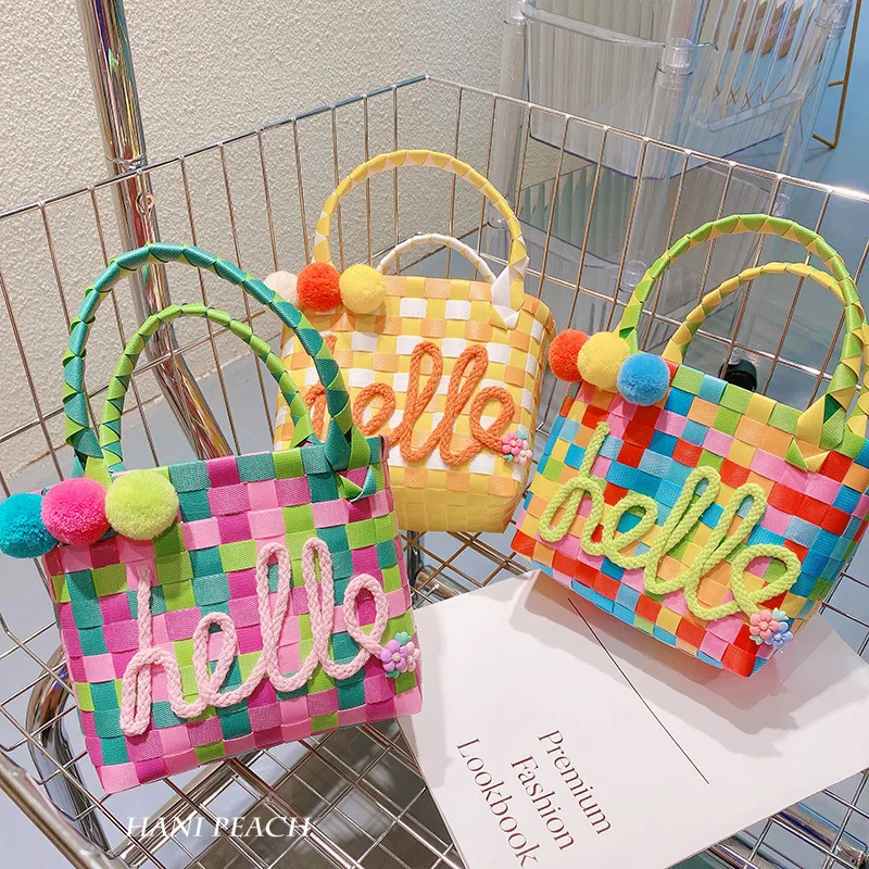 Original Designer сумка женская Brand New Colorful Woven Rainbow Basket Carrying Handbags for Women Hot Selling Free Shipping