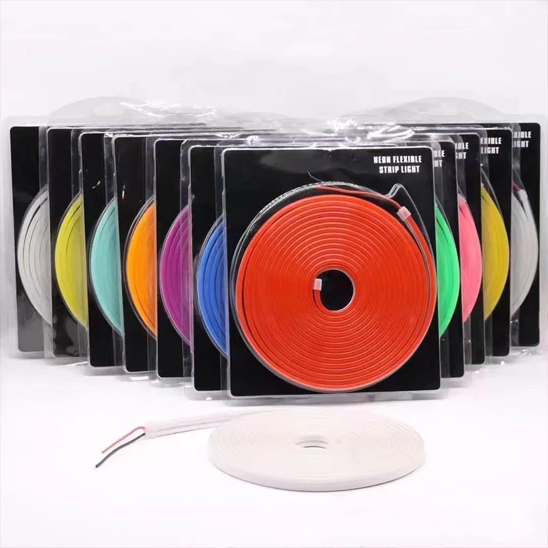 

Гибкая светодиодная лента 12В LED2835, 5 метров, низковольтная, водонепроницаемая, силиконовая, для наружного декора, мягкий свет