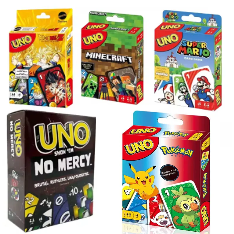 Mattel UNO FLIP! Games Family Funny Entertainment Board Game Fun Playing Cards Kids Toy Gift Box uno No Mercy Card Game Kids Toy