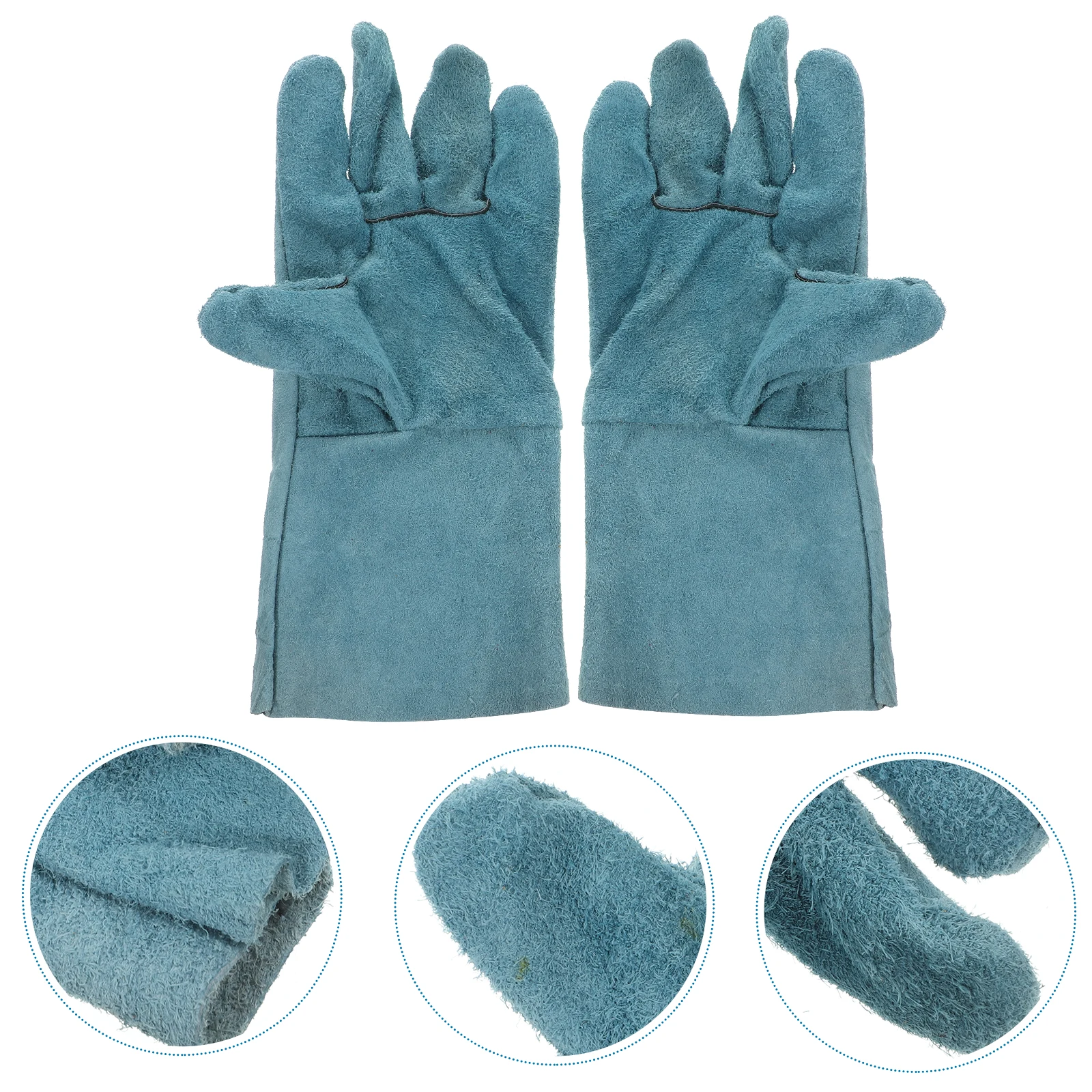 1 Pair Cowhide Anti-Bite Gloves Pet Thickened Protective Hand Cover For Dog Handlingpet Feeding Supplies Guard - Image 3