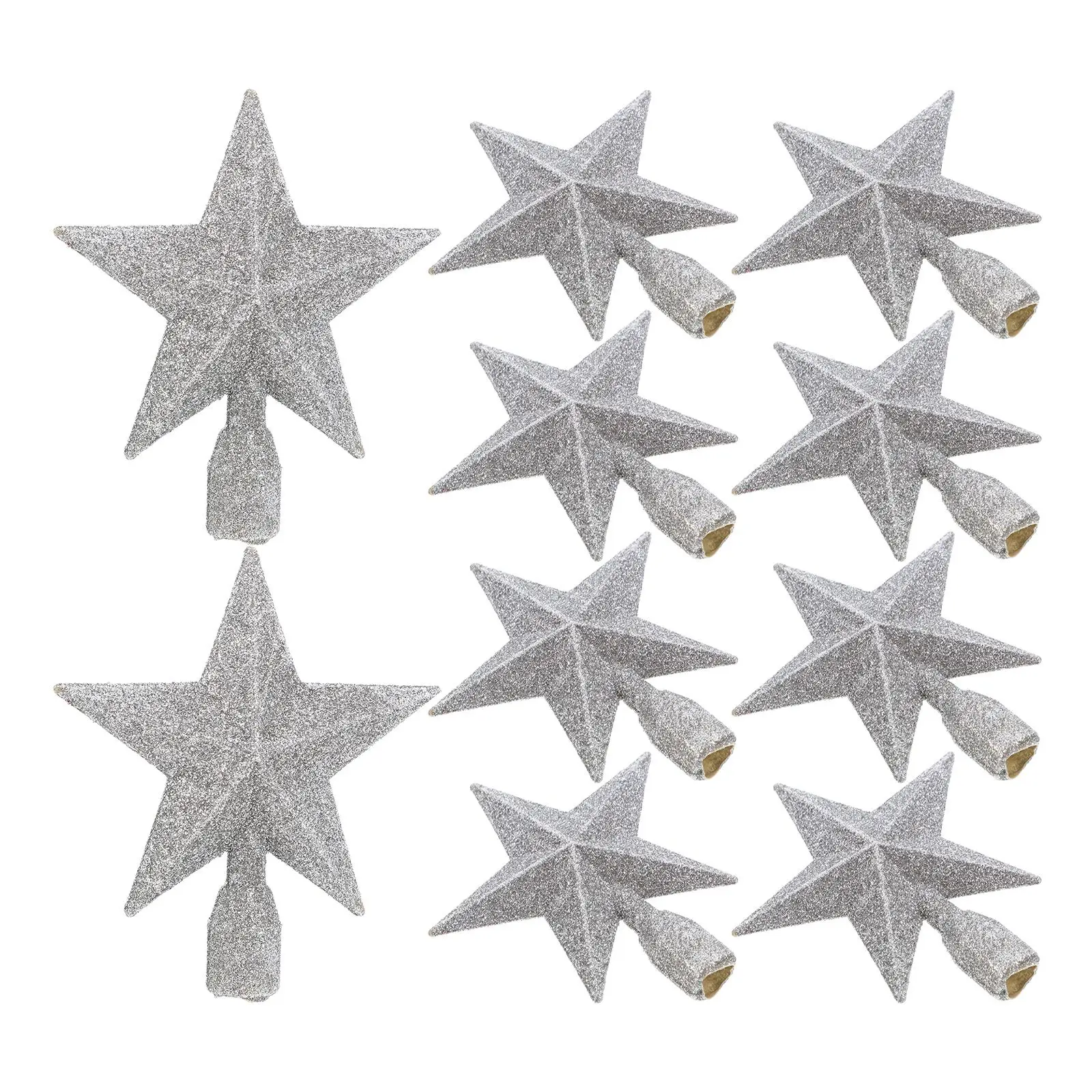 

10 Pcs Christmas Tree Topper Star Decor LED Pentagram Large Trees Glitter Toppers Star Shaped PVC Material Holiday Cheer