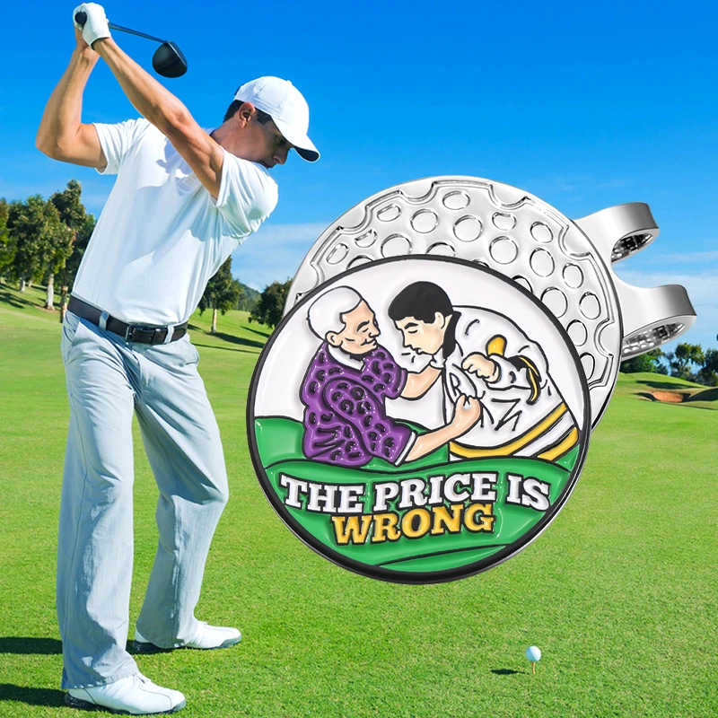 Just Tap It In Golf Cap Magnetic Clip Cartoon Creative Golf Ball Marker Brooches Baseball Hat Adsorption Patch Clip Accessories
