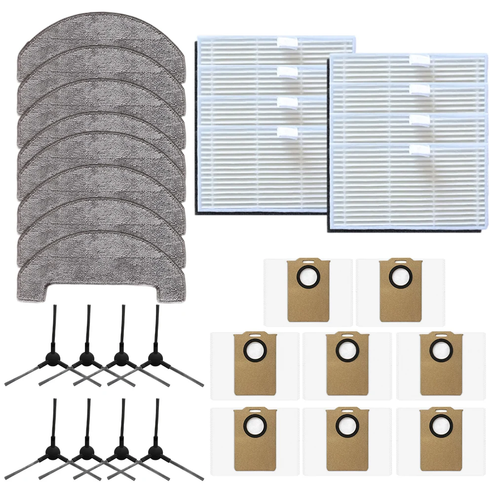 

For MONSGA MS1 MAX Robot Vacuum Cleaners Includes 1 Set 16pcs Side Brushes, Filters, Mop, And Dust Bags