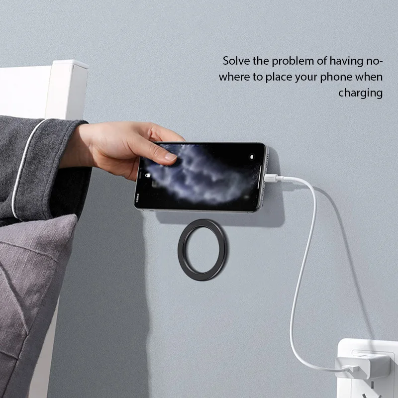 Magnetyczny uchwyt pierścieniowy do iPhone 16 15 14 13 12 Magnetyczny uchwyt ścienny na telefon komórkowy Magnetyczny uchwyt samochodowy Magsafe Uniwersalny