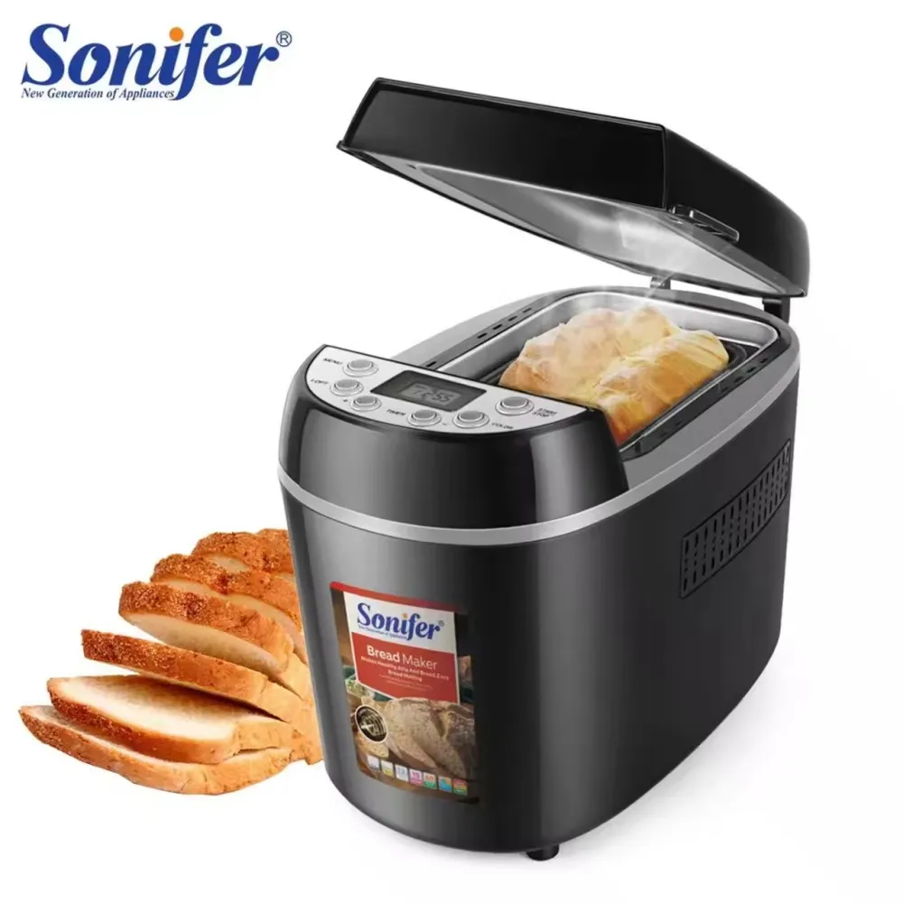 

12 Preset Programs Multifunctional Automatic Electric Bread Maker - French Design 220V, Home Use Compact & High-Efficiency