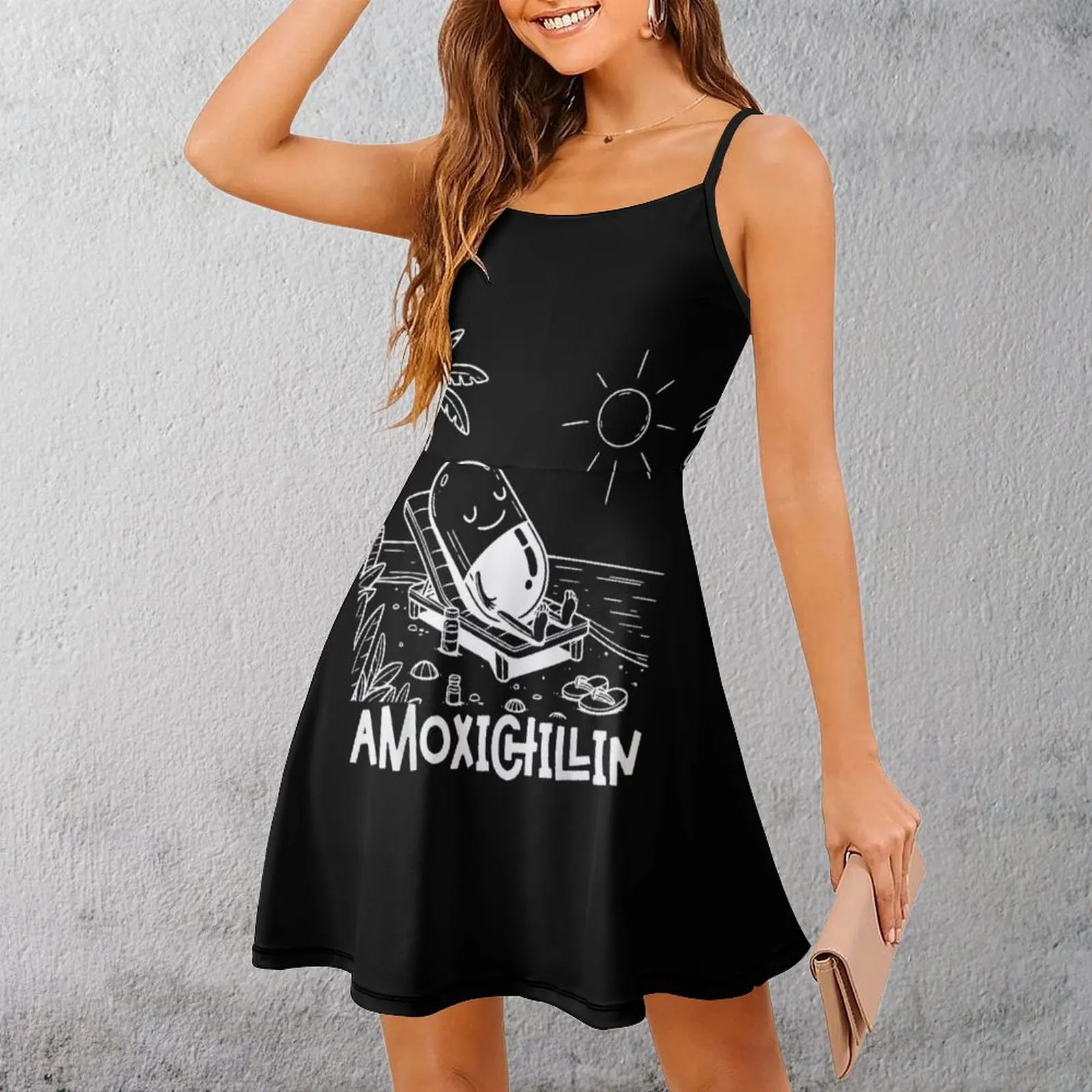 

Sexy Amoxicillin Beach Vibes Women's Sling Dress Funny Cocktails Woman's Dress Suspender Dress Premium