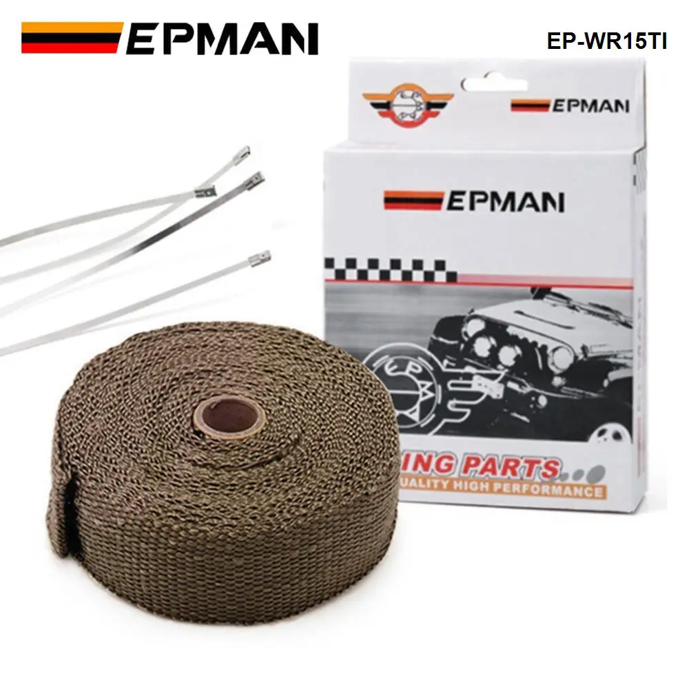 Titanium Turbo Manifold Heat Exhaust Thermal Wrap Tape & Stainless Ties 2\