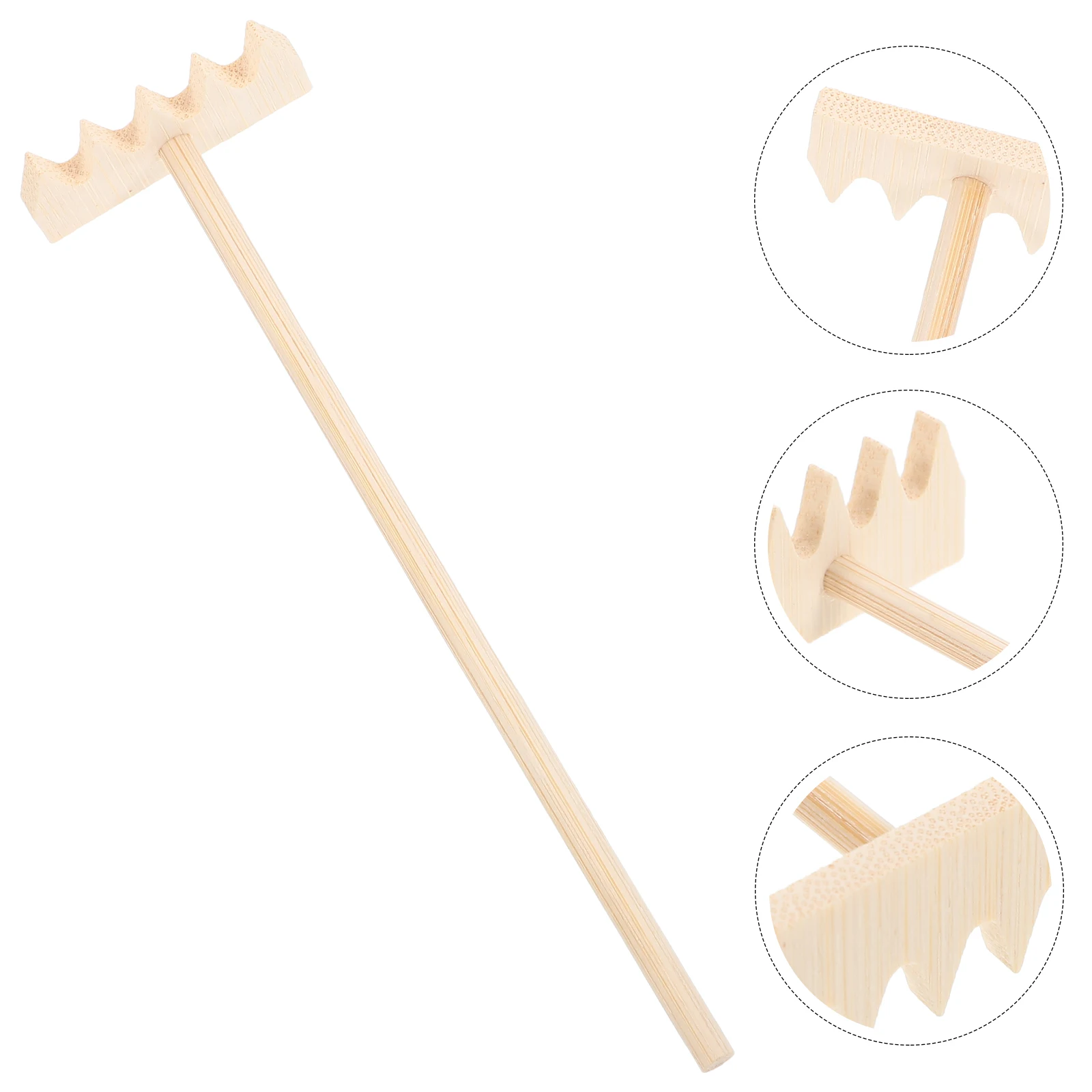 

6 Pcs Crafts Mini Hand Rake Garden Tiny Desktop Sandbox Tools Supplies Beige for Gardening