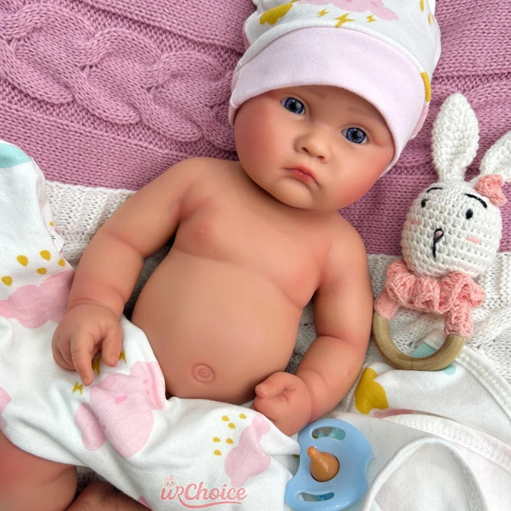 개방 입 소녀 18" 인형 수집자를 위한 가득 차있는 부드러운 실리콘 재태어난 아기 손으로 만든 통통한 세척 가능한 신생아 Bebe 세심한 세부사항