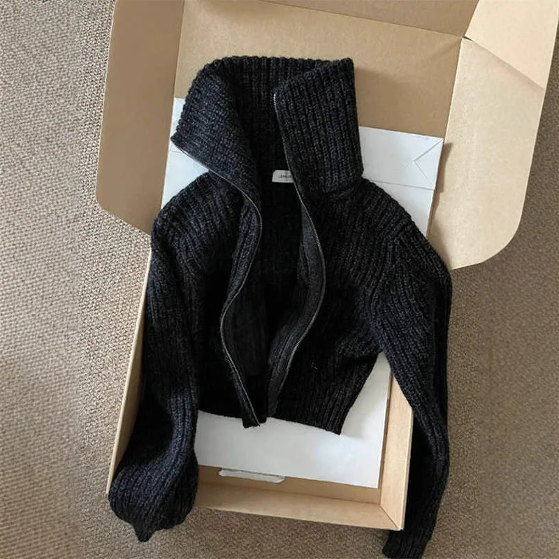 

Women's Retro Knitting Sweater Coat Fit Fashionable 2025 Autumn Winter Versatile Knitting Cardigan Slimming Outerwear