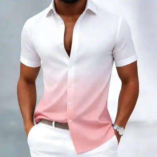 Men's Gradient Color Shirt Designer Casual Wear, Soft and Comfortable Autumn and Winter Fashion Casual Daily Holiday Summer and - Image 6